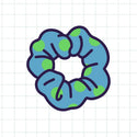 blau-grün Scrunchies